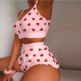 Women's Sexy Camisole Pajama Vest and Shorts Summer Sleepwear Pajamas