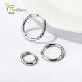 Fatingna Wholesale Simple Design  Stainless Steel Big Hoop Earrings Ear Bone Buckle Round Hoops  Circle Earrings   for Women