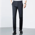 Men's Business Casual Pants Spring Autumn Ice Silk Thin Section Solid Color Non-Iron Suit Pants Stretch Slim Plus Size