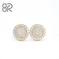 Hot Selling 10K 14K 18K Pure Solid Gold Moissanite Flower Cluster Earring Pass Diamond Tester Iced Out Vvs Diamond Earrings Stud