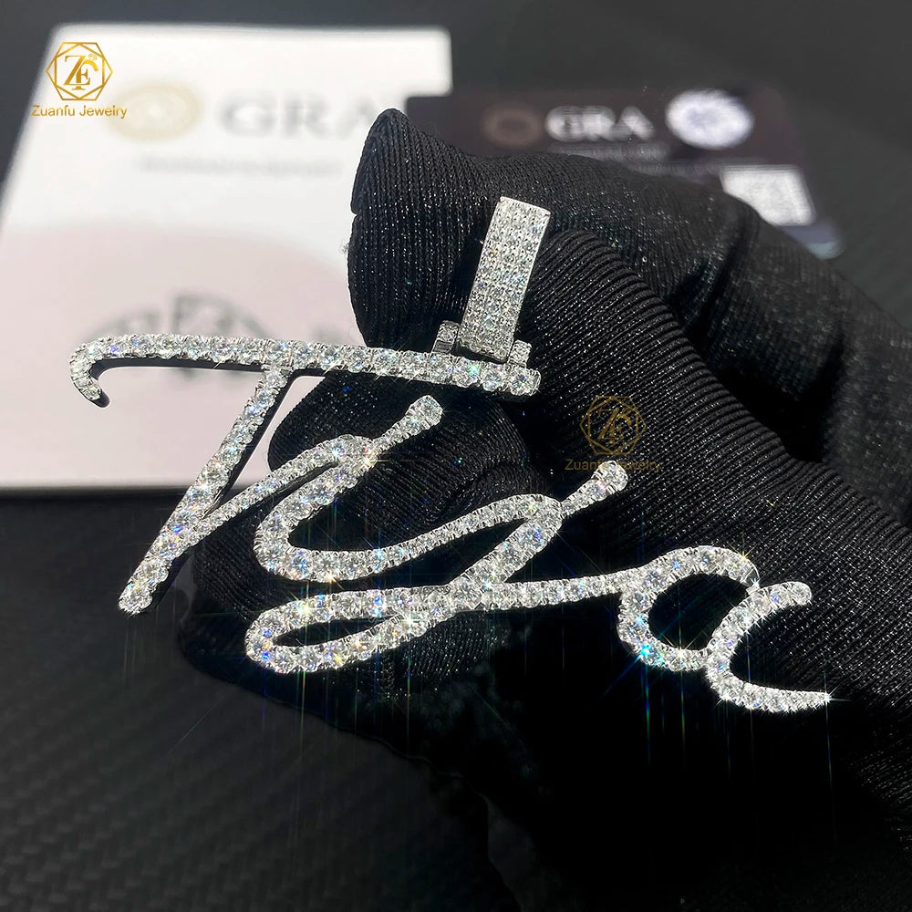2025 Customized Pass Diamonds Tester Full With Moissanite Diamond HipHop Iced Out 4 Letters Pendant Jewelry