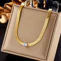 Nabest Stainless Steel Diamond Necklace Women Jewelry Waterproof Gold Plated Drop Snake Chain Minimalist Choker
