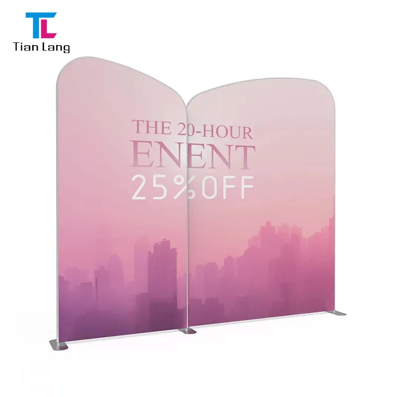 Tian Lang Custom Fabric Tube Pop-up Event Backdrop Banner Stand 10*8/8*8/20*8 Size Trade Show Display