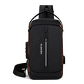 Outdoor Waterproof Casual Sport Shoulder Crossbody Usb Charging Anti-Theft Combination Lock Men's Chest Bag