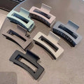 YJL Plastic Jumbo Frosted Rectangle Black 10.5cm Claw Clips High Quality Large 4 Inch Hair Claw Clip for Thick Hair Women