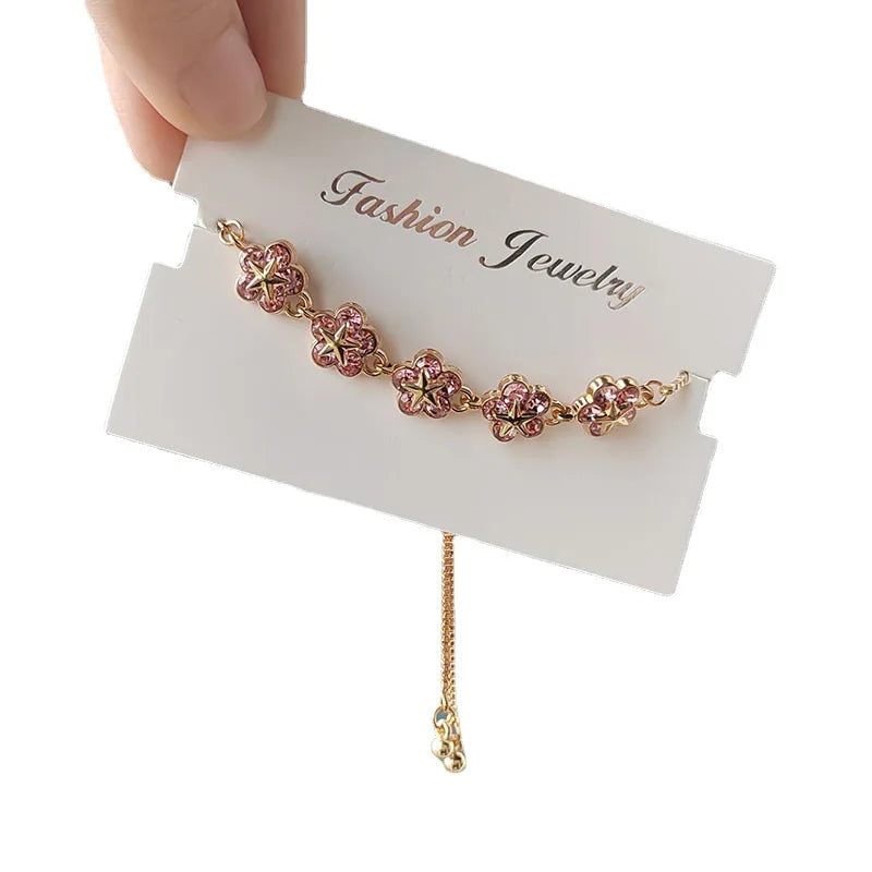 Hot Zircon Flower Bracelet Women 2024 Simple Fashion Bracelet