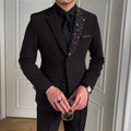 Black Luxury Atmosphere British Banquet Fashion Single-breasted Men's Suit Jacket Business Suit Niche Men's Suit Jacket