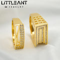 Wholesale Price Fashion Gold Plated Zircon Hollow Out Finger Ring Luxury Engagement Copper Ring for Women
