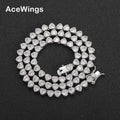 BC227 Heart Shape CZ Chain Female Tennis Chain Necklace Hip Hop Jewelry