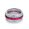 Hot Sale S925 Silver Lab Grown Ruby Classic Ring Unique Design Women's Jewelry for Gifts Wedding Engagement Anniversary