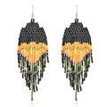 Handmade Boho Long Tassel Earrings for Women Customized Vintage Flower Pattern for Weddings Parties and Gifts