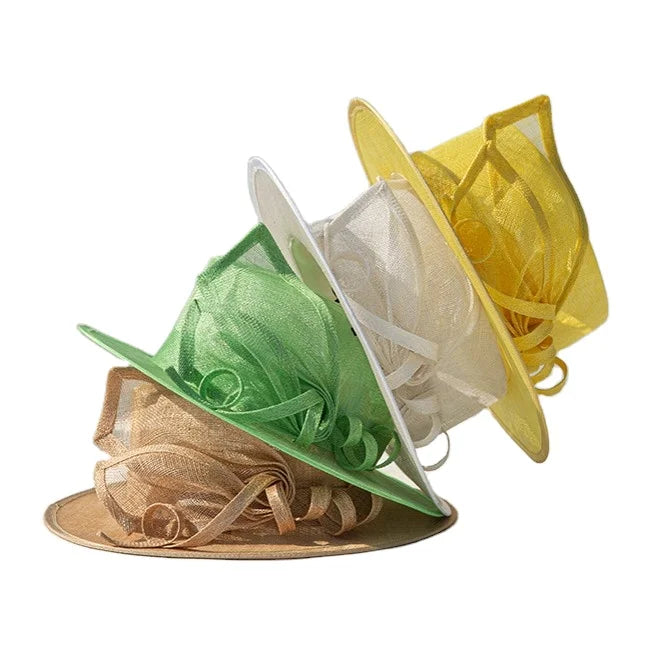 Womens Hats Fashion Ladies Sinamay Church Hat Kentucky Derby Dress Cloche Sun Fascinator Floral Tea Party Wedding Hat