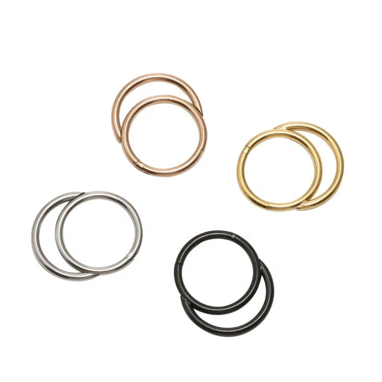 Gaby Hotsale Segment  316L Stainless Steel Popular Double Line Septum Clicker Nose Ring  Piercing Jewelry Body Jewelry