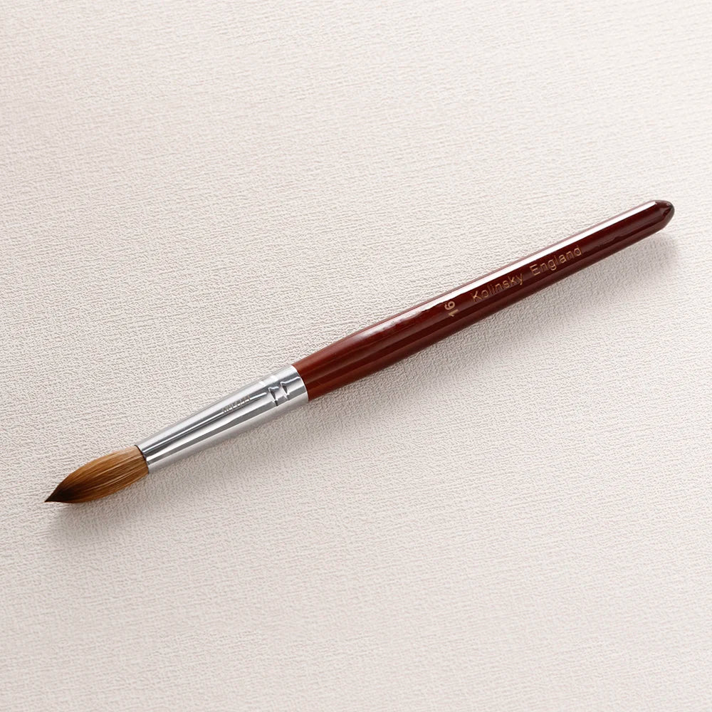 Premium Quality Acrylic Nail Brush 100% Kolinsky Professional Wooden Handle Pure Kolinsky Sable Hair #12 -#20 Nail Acrylic Brush MegaBDM