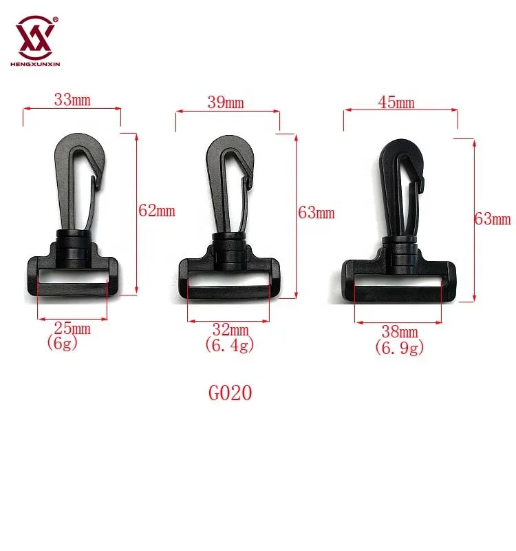 Customized Plastic Swivel Snap Hook 25mm 32mm 38mm Backpack Bag Swivel Professional Style Made POM Professional Customizable