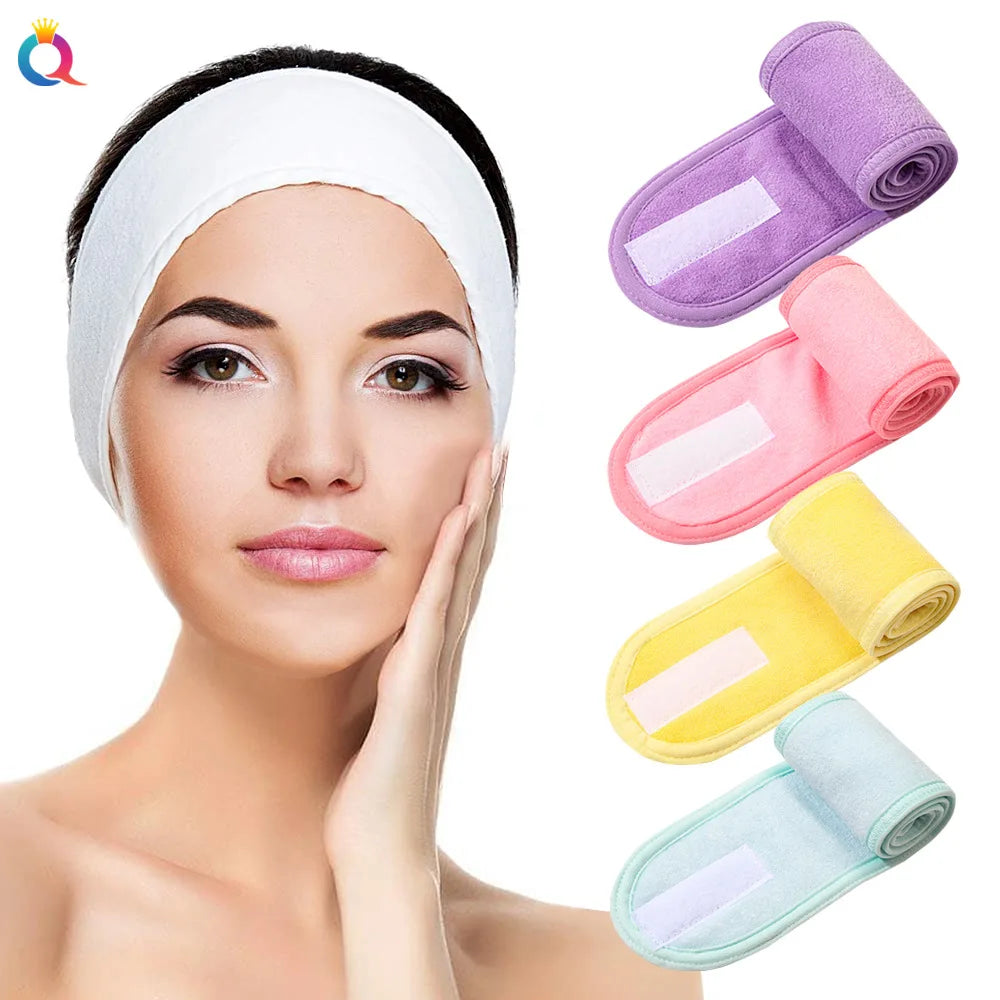 QIYUE Women's Sports Yoga Hairband Makeup Magic Sticker Hair Accessory Set Face Wash Bandana