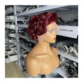 Blonde Finger Wave Sdd Pixie Curls Cut Human Hair Frontal Full Lace Wig Short Brazilian Glueless bob Short