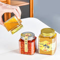 New Product 250ml 380ml 500ml Octagon Shape Glass Honey Bottle/jar Storage Jam Sauce Canned Pickle Glass Jar with Metal Lids