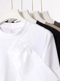 240gsm Cotton Solid Color Men's Loose-fit Long-sleeved T-shirt with Ribbed Cuffs Custom Manufacturing and Wholesale Supplier