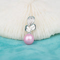 P060752 DIY 7-8mm Natural Freshwater Pearl Pendant Accessory 925 Sterling Silver Engagement Jewelry Necklace for Women