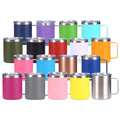 Hot Product 12oz Double Wall Stainless Steel Travel Tumbler Custom logo Powder Coating Coffee Cup With Steel Handle