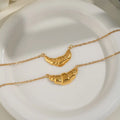 Fashion Personality Simple Croissant Delicate Geometric 18k Gold Plated Stainless Steel Pendant Necklace for Girls