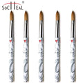 Hot Personalized Crystal Acrylic Brush with Marble Handle Nail Art Tools Set 100% Kolinsky Sable for Use Manicure