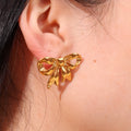 Factory Wholesale Cute Sweet Design Stainless Steel High Polished Knot Bow Stud Earrings for Girl Daily Wear