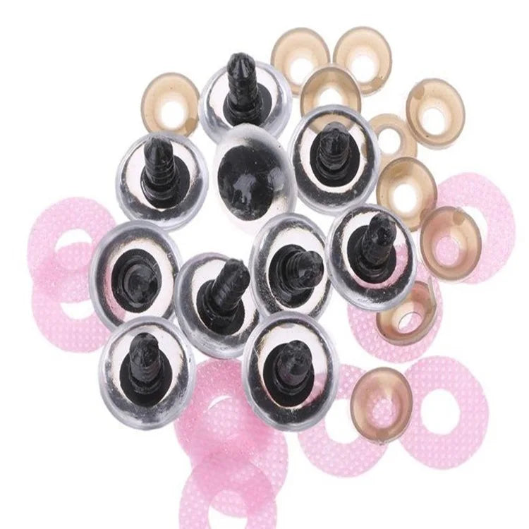Hot Selling 3D Sparkle Eye Glittery 16mm Crystal Plastic Safety Doll Eyes
