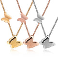 Fashion Lovely Gold Plated Butterfly Necklace Stainless Steel Butterfly Pendant Necklace for Women