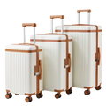Wholesale Lightweight Hard Shell White Suitcase Luggage Set Custom logo Waterproof Luxury Trolley Travel 3-piece Luggage Set
