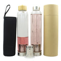 Custom Logo 500ml Glass Tea Infuser Bottle Wholesale Heat Resistant Borosilicate Glass Bottle with Protective Sleeve Bulk