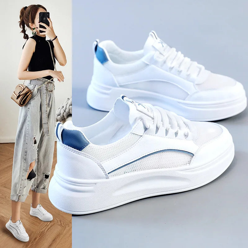 Spring and Summer New Fashion Breathable Shoes Mesh All Match Lightweight Casual Shoes for Women Ladies