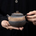 Ancient Morning Boiled Teapot Japanese Gilding Iron Glaze Handle Pot Porcelain Kung Fu Tea Set Pu'er Urgent Pot