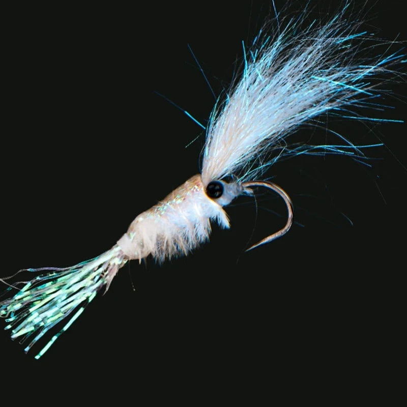 TAKEDO 6PCS/BOX 4# 6# 8# 10# 12# Fly Fishing Hook Bait Artificial Shrimp Shape Fishhook Lure for Pout Mandarin Fish