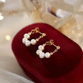 Wholesale Pearl Earrings Jewelry 925 Silver Fresh Water Pearl Earrings Gold Plated Sterling Silver Earrings Women