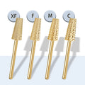 Factory Wholesale Gold 6.6mm Large Tapered Barrel Nail Bit Carbide Manicure Nail Tools 3/32" for Nail Electric File