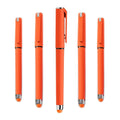 Custom Printed Smooth Grip Orange Body Color Plastic Gel Roller Pen with Blue Ink 0.5mm Writing Width Ready to Ship