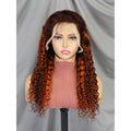 #4 350 100% Human Hair Indian Kinky Curl 13x4 Frontal Wigs