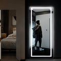 Modern Full-Length Wall Mounted Smart Mirror Rectangle Touch Screen LED Lights for Hotel Home Bathroom Bath Vanity Makeup Vanity