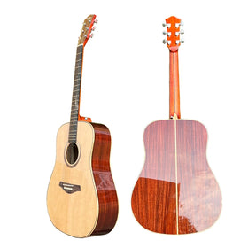 High Quality Handmade 41 Inch Dreadnought Acoustic Guitar Glossy Solid Spruce Top with Rosewood Body Orchestra String Instrument