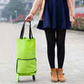 New Design Stainless Steel Standing Type ABS Plastic Wheeled Market Trolley Bag Foldable Grocery Shopping Cart