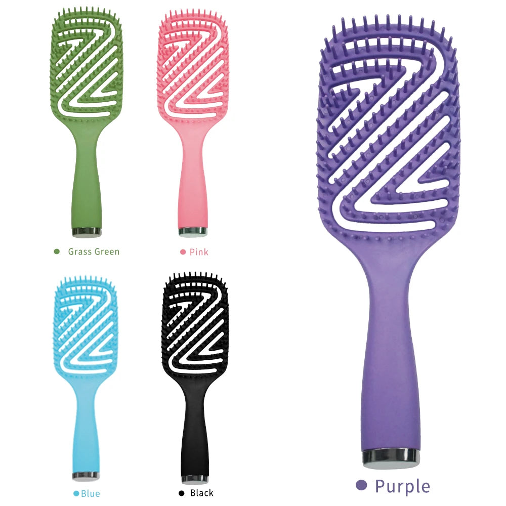Customized Barber Hairstyling ABS Detangling Hair Brush Straightener Comb