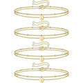 26 Letter Jewelry Stainless Steel Bracelet Gold Initial Letter Engraved Heart Charm Bracelet Multi Layered with Zircon Diamond