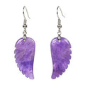 HZ Gemstone Earrings Amethyst Angel Wing Earrings Jewelry Gemstone Women Earrings