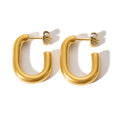 Competitive Price Stainless Steel 18K Real Gold Plated U Shaped Hoop Earrings High Polishing Jewelry