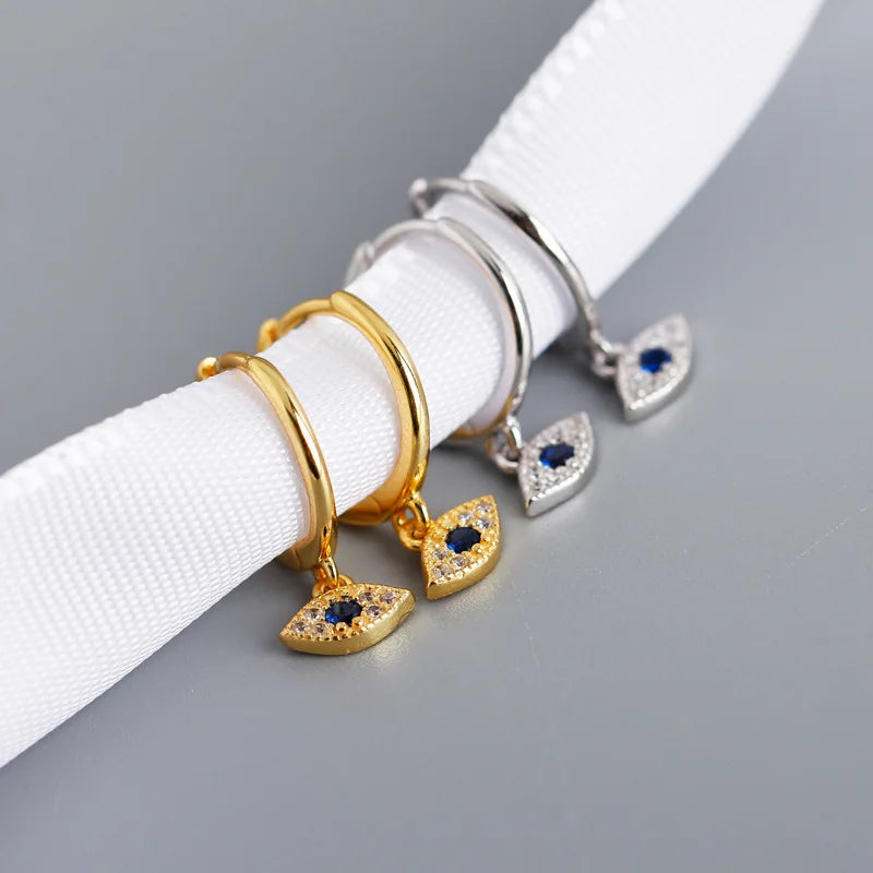 Trendy Evil Eye Diamond Earrings Light Luxury Zircon Earrings Fashionable Temperament Versatile Drop Earrings for Women