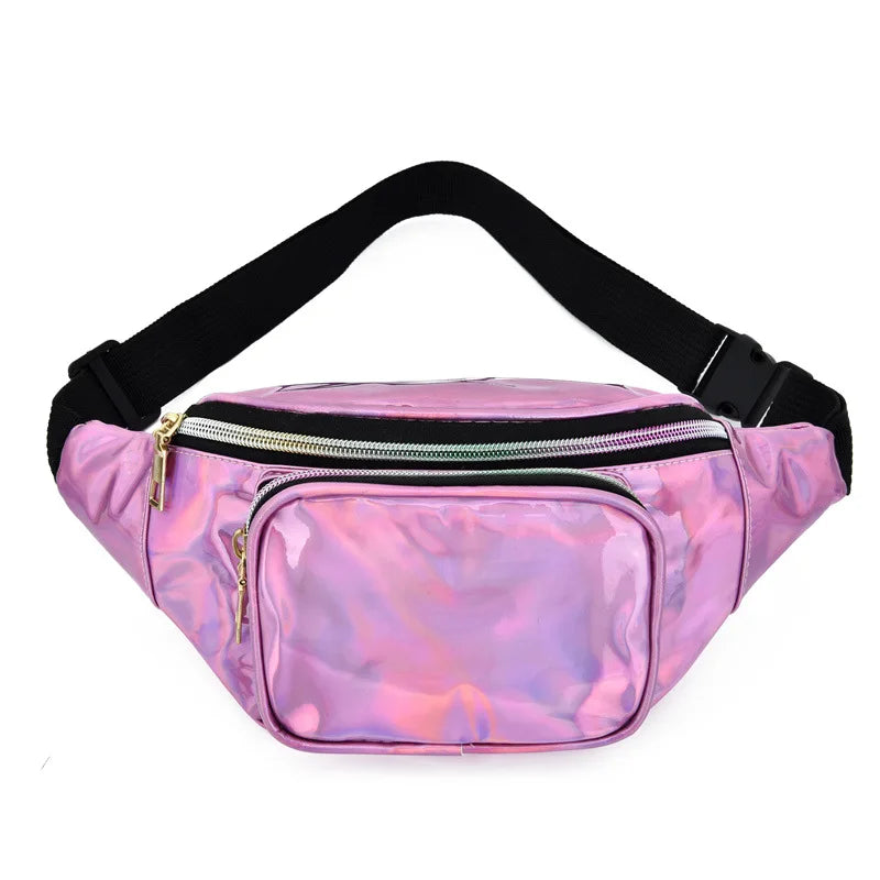 Mini Women Laser Holographic Crossbody Bag Messenger Shoulder Bag PVC Jelly Small Tote Messenger Candy Colors Bags
