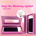 Custom Lash Trays 12 Rows Matte Black Easy Fan Professional Rapid Blooming Eyelash Extension