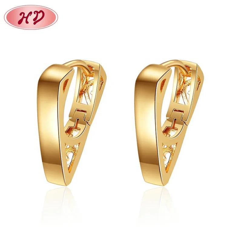 18K Gold Plated CZ Earrings Ladies Artificial Jewelry Minimalist Gold Vermeil Earings for Women